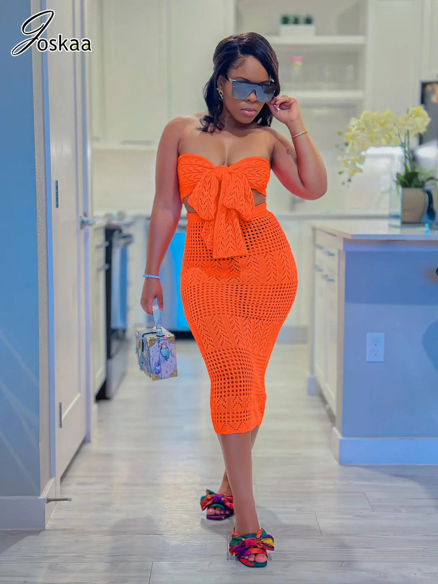 Women's Knit Cutout Ribbed Two Piece Set – Women's Fashion Wholesale – Front View