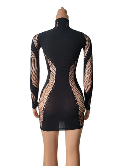 Joskaa Ribbed Knit Long Sleeve Bodycon Mini Dress - mini dress image 4