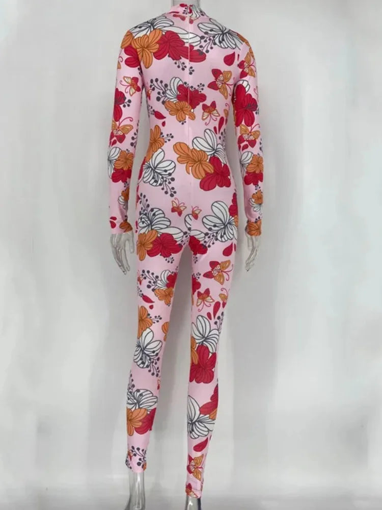 Joskaa Long Sleeve Bodycon Romper Print One Piece - romper image 4