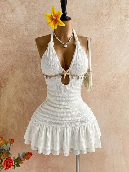 Women's Backless Halter Sleeveless Mini Dress