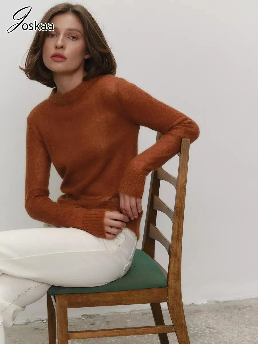 Women's Mesh Knit Long Sleeve Ribbed Top Yellow – Back View