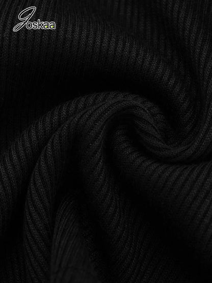 Women's Ribbed Knit Cutout Two Piece Set - Detail View 5