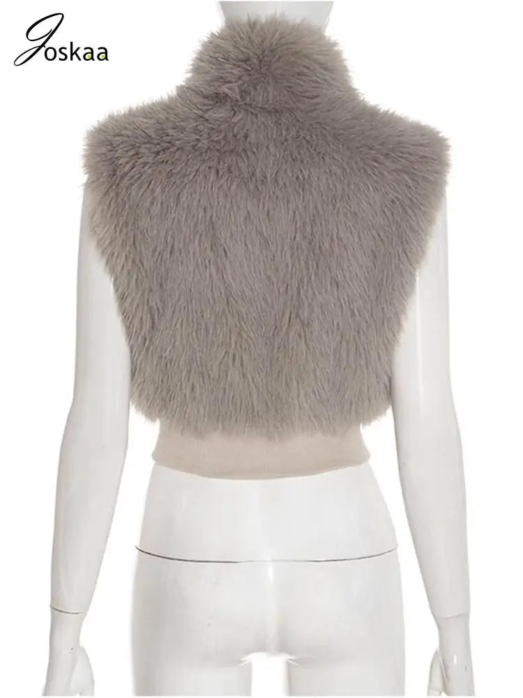 Wholesale Women's Faux Leather Sleeveless Zip Top Gray – Detail View