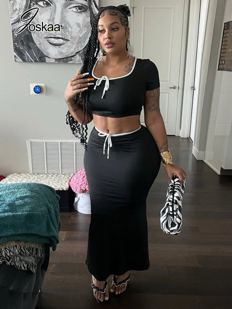 Women's Ruched Two Piece Set - Front View