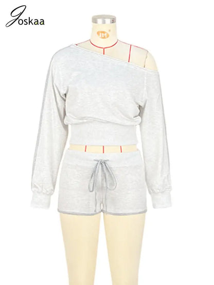 Women's Long Sleeve Fall Patchwork Oblique Two Piece Set Black – Back View