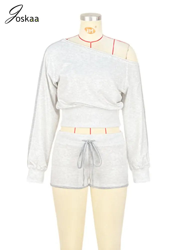 Women's Long Sleeve Fall Patchwork Oblique Two Piece Set Black – Back View