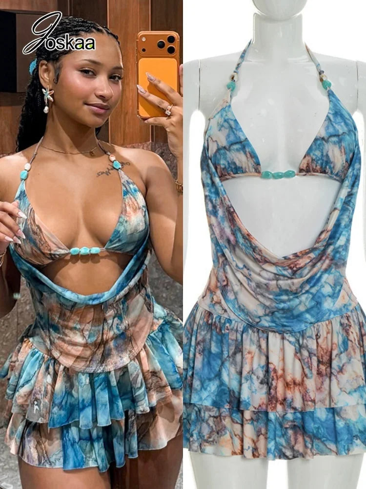 Wholesale Women's Backless Halter Two Piece Set – Women's Fashion Wholesale – Front View
