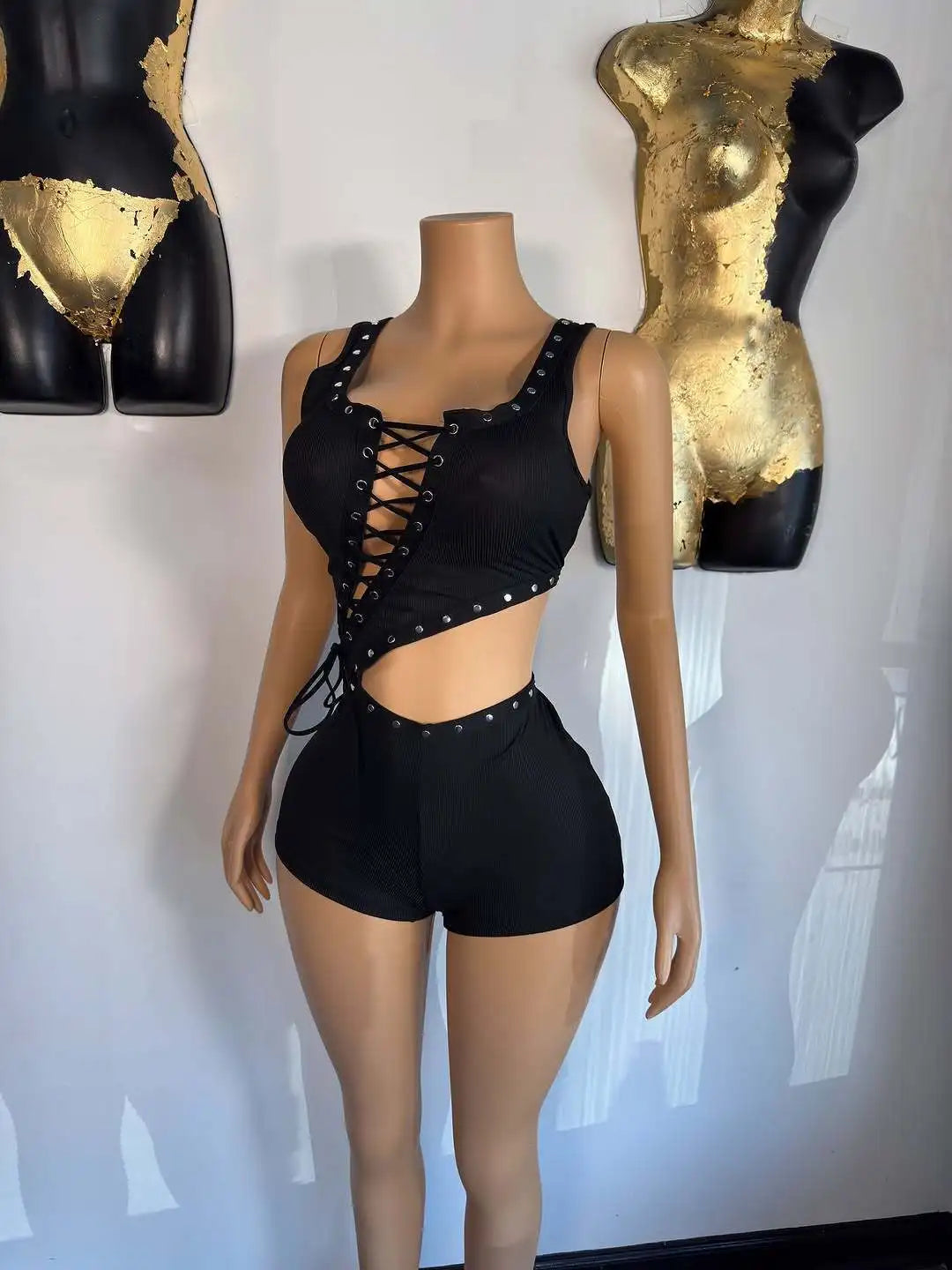 Joskaa Sleeveless Crop Bodycon Romper - romper image 4