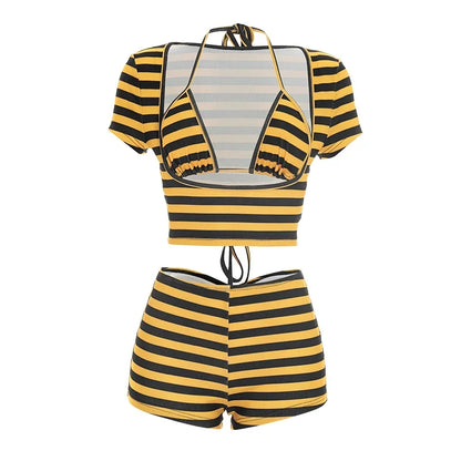 Women's Striped Halter Two Piece Set - Additional View 7
