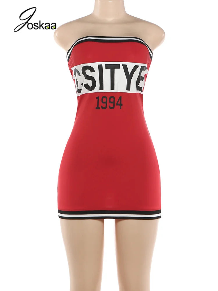 Women's Striped Strapless Sleeveless Bodycon Mini Dress - Detail View 3