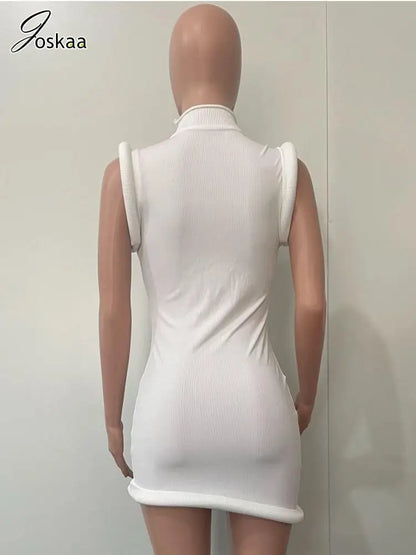 Wholesale Women's Sleeveless Bodycon Mini Dress Black – Detail View