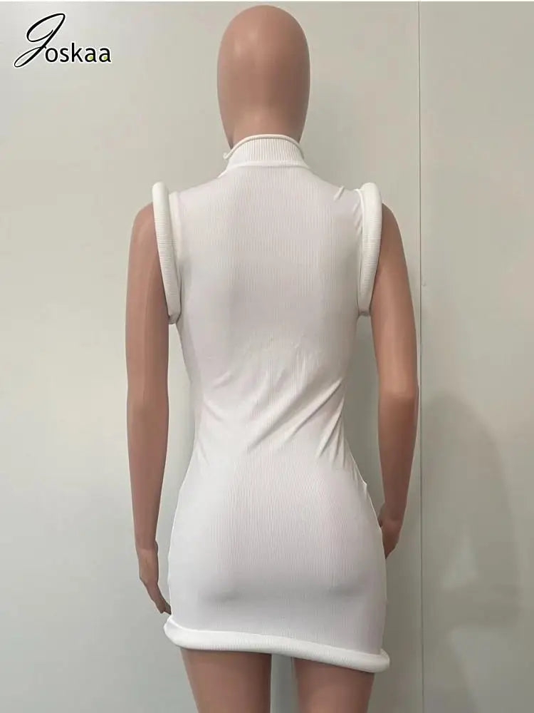 Wholesale Women's Sleeveless Bodycon Mini Dress Black – Detail View