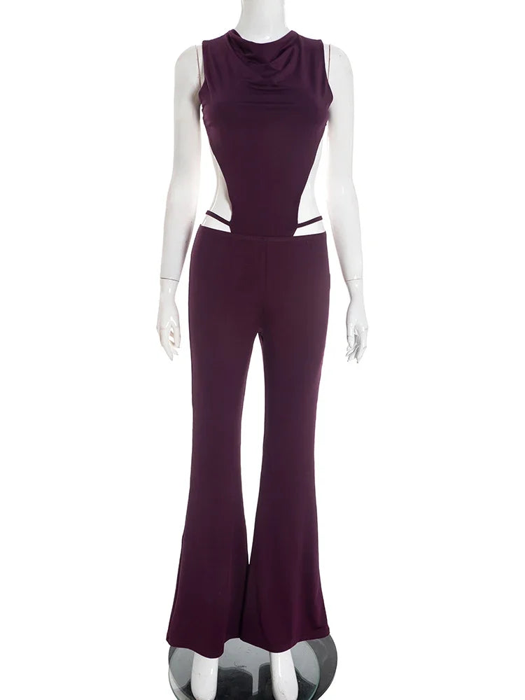 Joskaa Backless Sleeveless Flare Two Piece Set - two piece set image 5