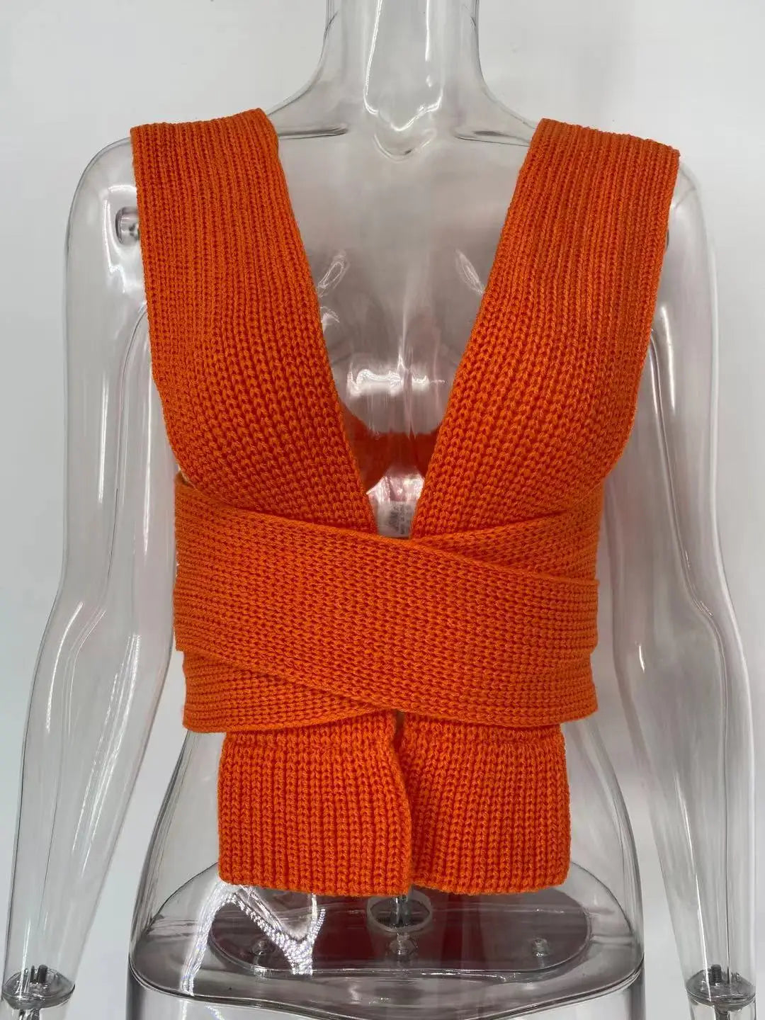 Women's Lace Knit Crop Ribbed Two Piece Set 1052 – Detail View