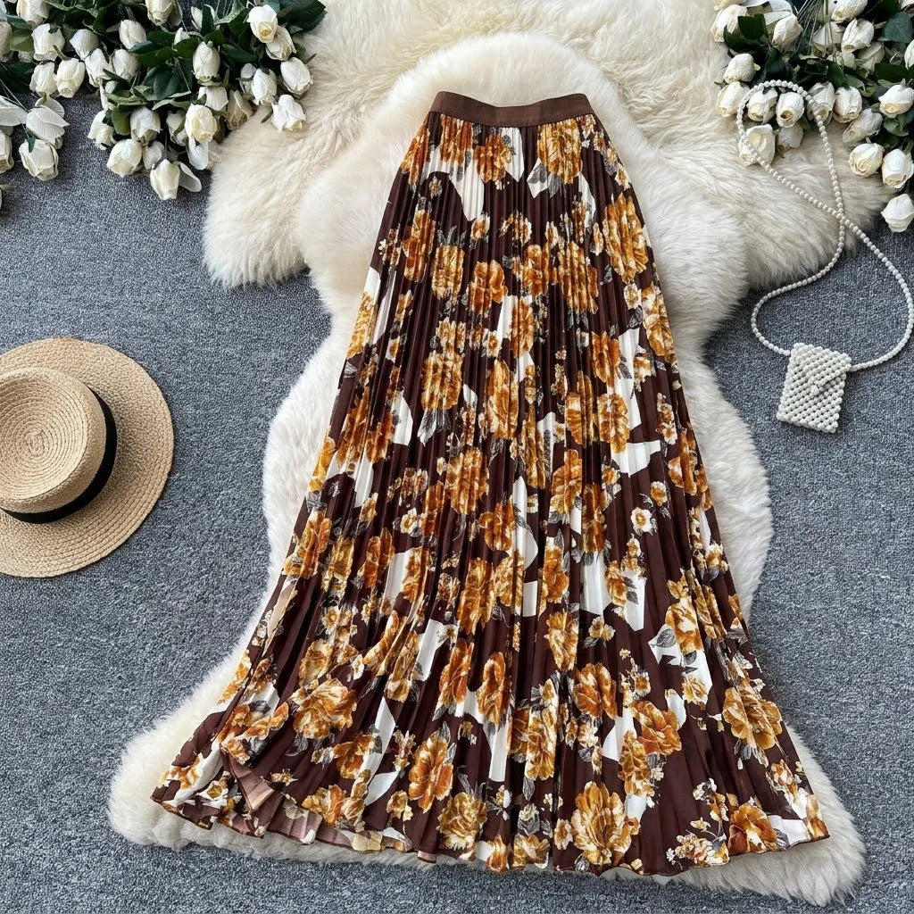Women's Floral Print High Waist Maxi Dress - Additional View 10