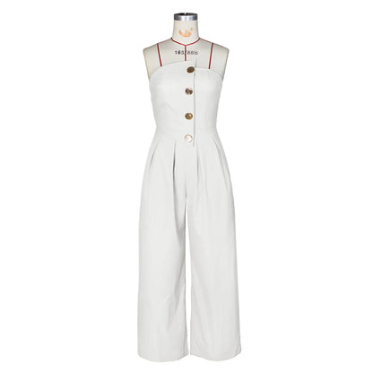Women's Strapless Flare Wide Leg Elegant Romper