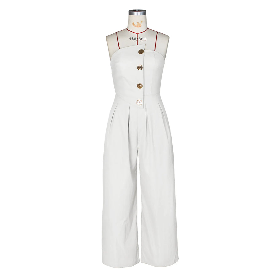 Women's Strapless Flare Wide Leg Elegant Romper