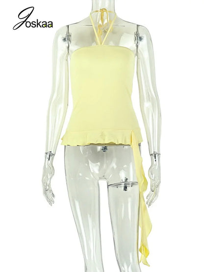 Women's Backless Halter Strapless Sleeveless Top - Back View