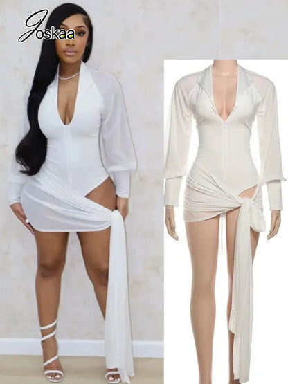 Women's Backless Long Sleeve Bodycon Two Piece Set – Women's Fashion Wholesale – Front View