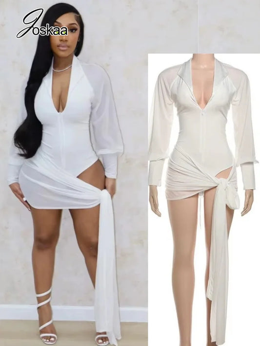 Women's Backless Long Sleeve Bodycon Two Piece Set – Women's Fashion Wholesale – Front View