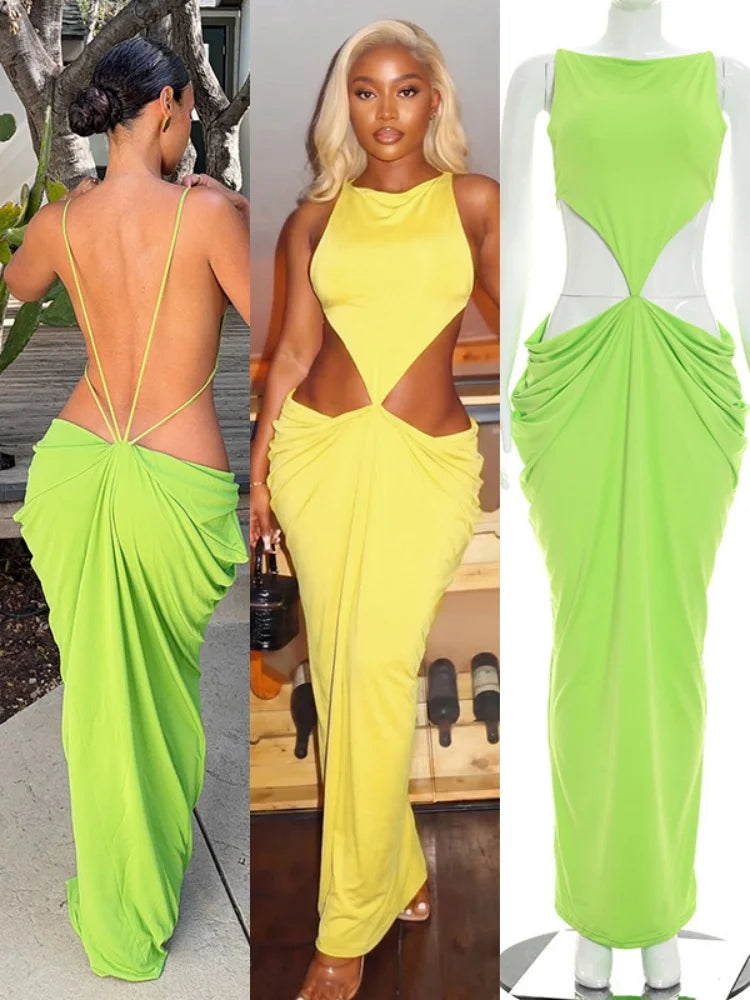 Women's Ruched Cutout Bodycon Maxi Dress - Additional View 8