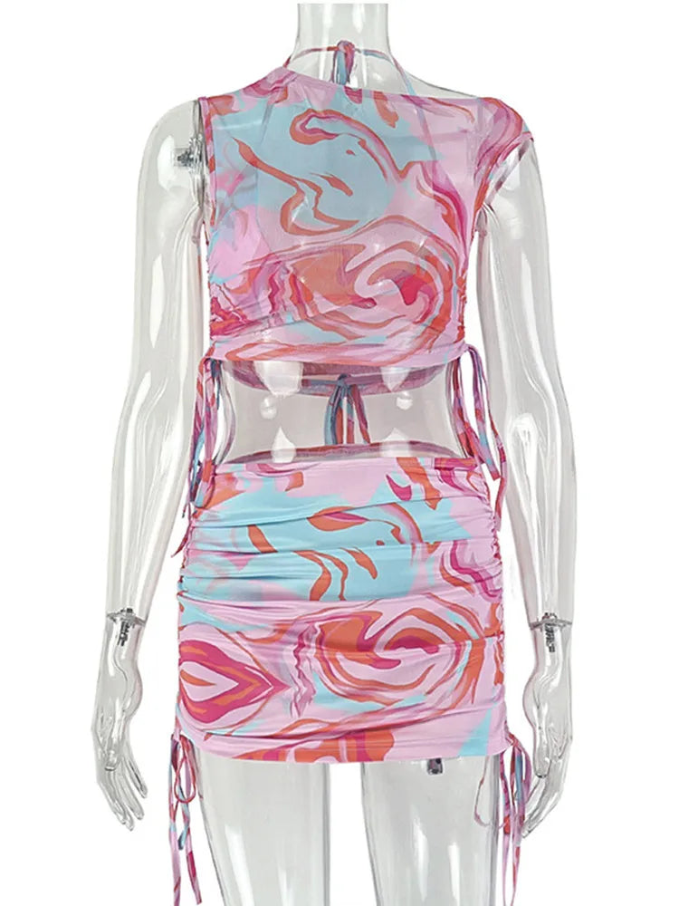 Joskaa Mesh Crop Mini Two Piece Set - two piece set image 5