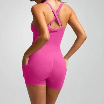 Women's Bodycon Built-in Bra Crisscross Romper