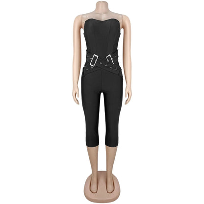 Women's Backless Strapless Bodycon Romper