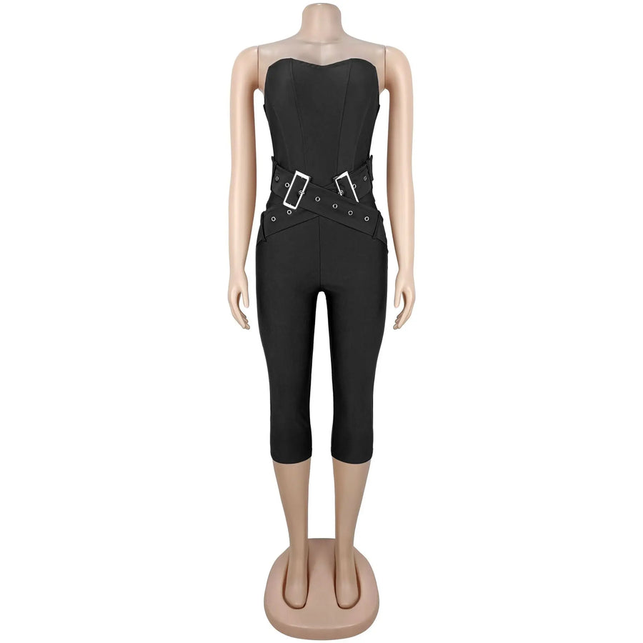 Women's Backless Strapless Bodycon Romper