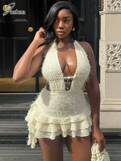 Women's Backless Cutout Halter Mini Dress – Women's Fashion Wholesale – Front View