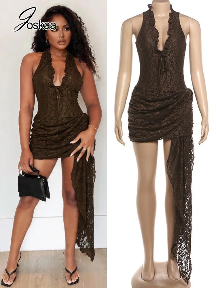 Women's Lace Sleeveless Bodycon Mini Dress – Women's Fashion Wholesale – Front View