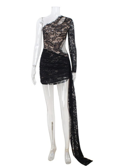 Wholesale Women's Lace Cutout Bodycon Mini Dress 193 – Side View