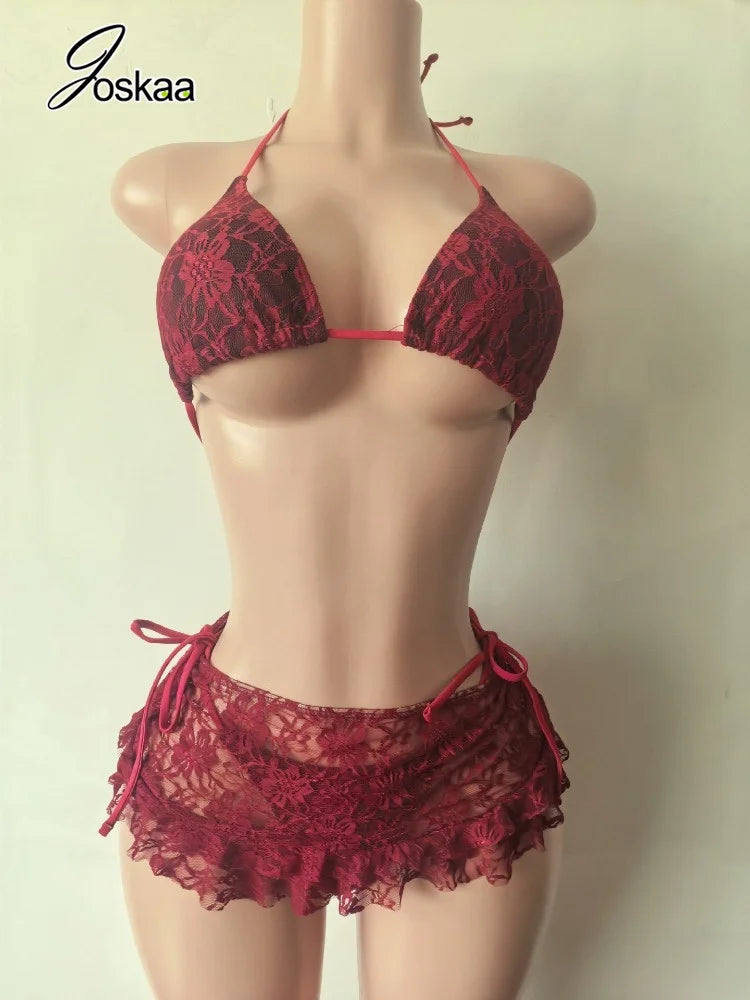 Women's Lace Swimwear Bikini Triangle Tie - Detail View