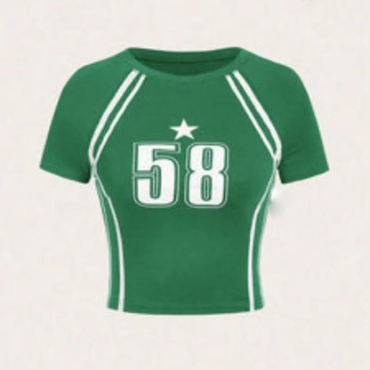 Women's Short Sleeve Digital Printed T-shirts Top