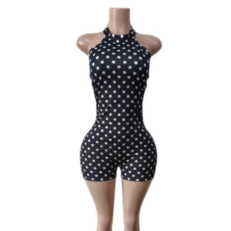 Joskaa Polka Dot Halter Bodycon Romper - romper image 5