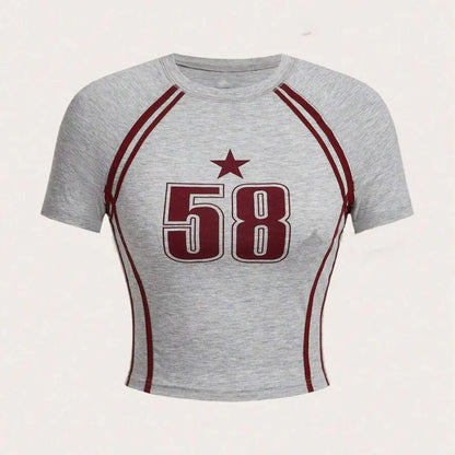 Women's Short Sleeve Digital Printed T-shirts Top