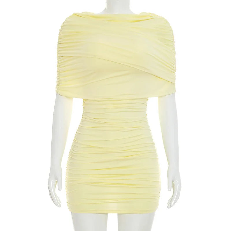 Women's Ruched Bodycon Mini Dress Elegant - Detail View 10