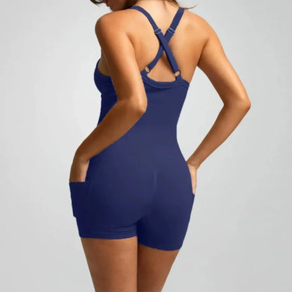 Women's Bodycon Built-in Bra Crisscross Romper