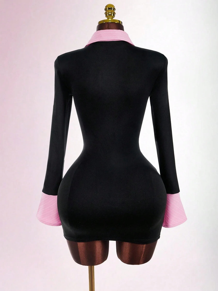 Joskaa Long Sleeve Bodycon Mini Dress - mini dress image 5