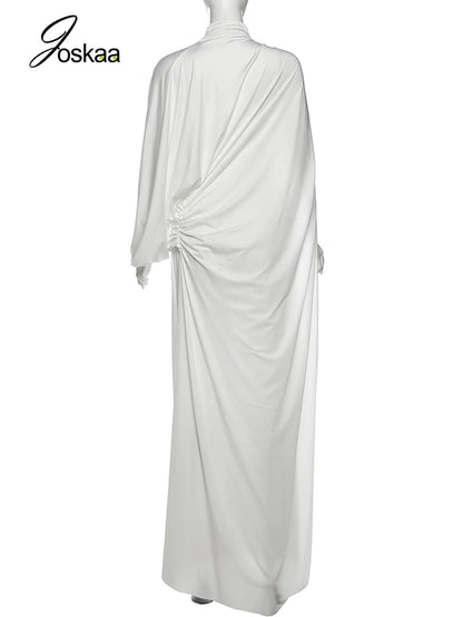 Women's Ruched Elegant Turtleneck One Two Piece Set White – Detail View
