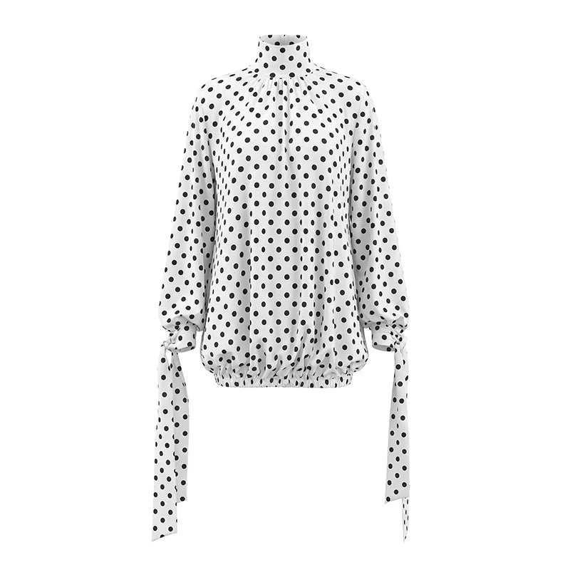 Women's Polka Dot Long Sleeve Mini Dress - Additional View 7