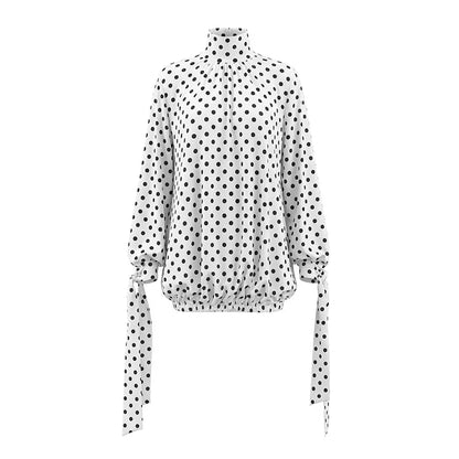 Women's Polka Dot Long Sleeve Mini Dress - Additional View 7
