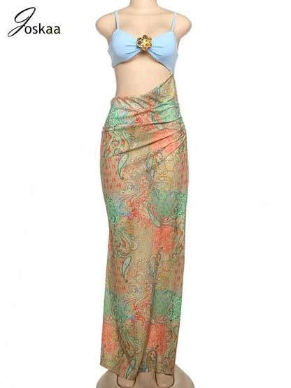 Women's Backless Cutout Bodycon Bikini Set Green – Back View