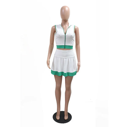 Wholesale Women's Zip Pleated Two Piece Set