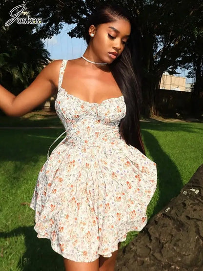 Wholesale Women's Floral Print Bodycon Mini Dress Flower Color – Side View