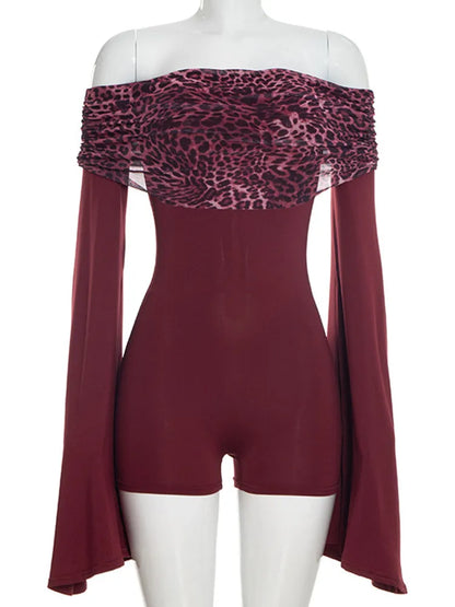 Joskaa Leopard Print Strapless Long Sleeve Bodycon Romper - romper image 7