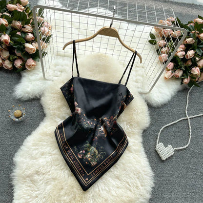 Wholesale Women's Backless Irregular Print Dress