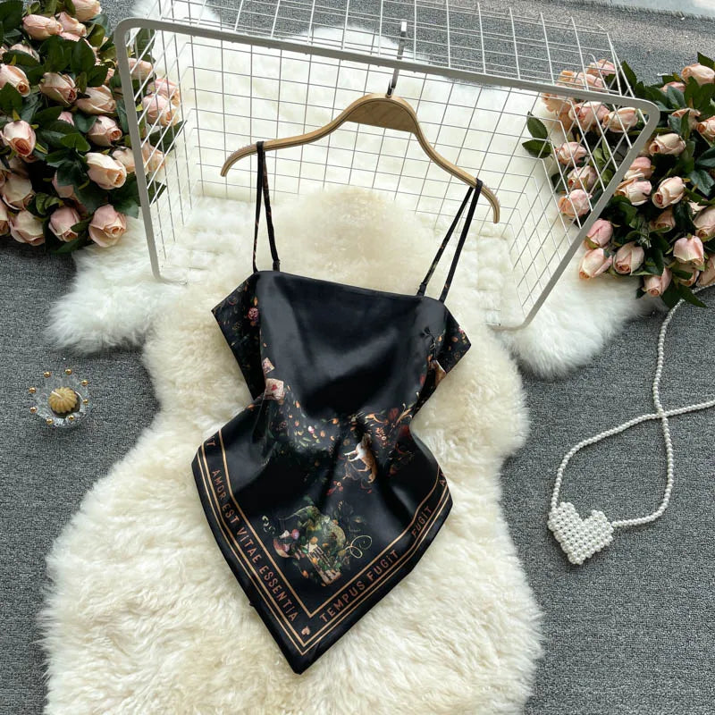 Wholesale Women's Backless Irregular Print Dress