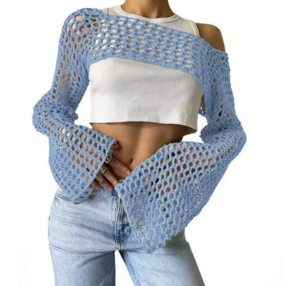 Women's Knit Cutout Long Sleeve Bikini Set