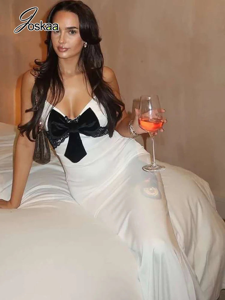 Wholesale Women's Sleeveless Bodycon Maxi Dress White – Front View